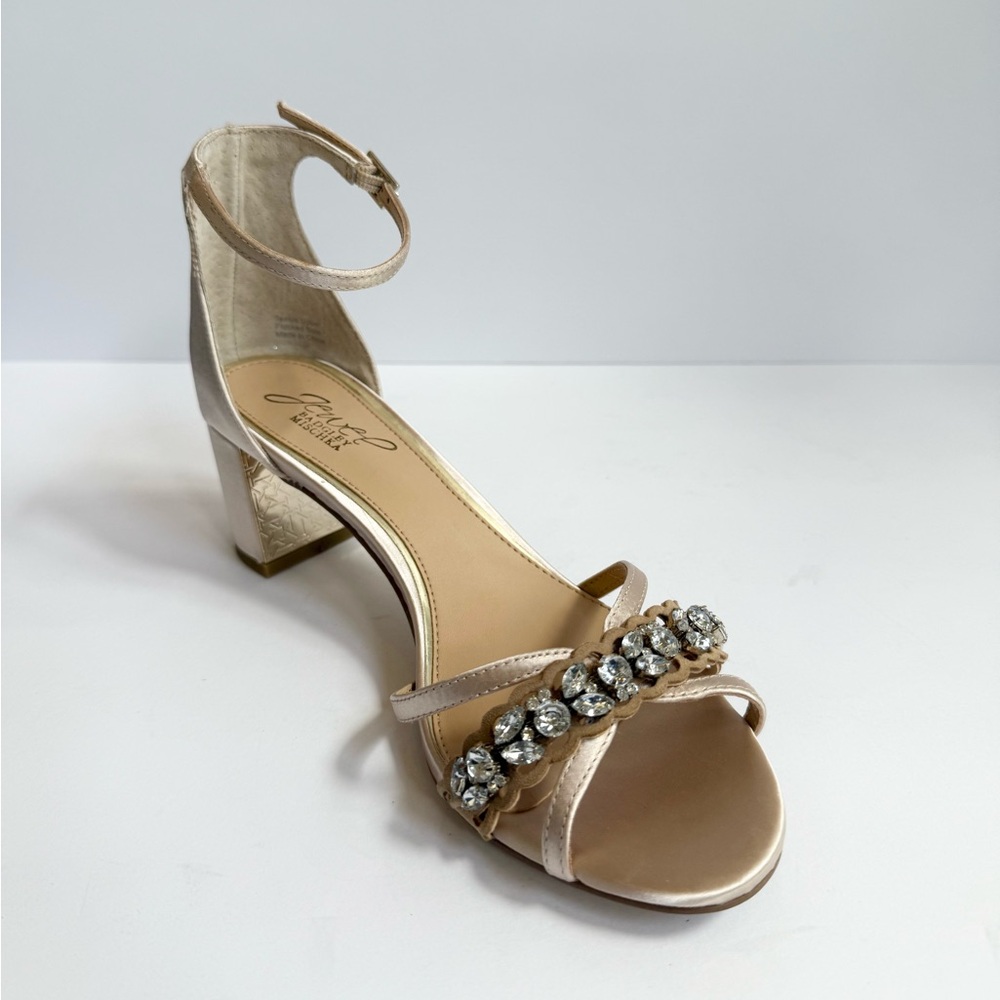 Jewel Badgley Mischka Giona Embellished Evening Sandals Size 8 New in Box - Picture 1 of 8